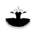 Beautiful ballet tutu on a hanger silhouette Royalty Free Stock Photo