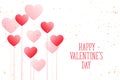 Beautiful balloon hearts happy valentines day background