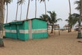 Beautiful bambo hut in sandy beach Royalty Free Stock Photo