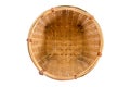 Beautiful bamboo weave basket from top view isolated on white background Royalty Free Stock Photo