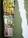 Beautiful banana bunch in traditional little wooden boat in floating market in Damnoen Saduak, Thailand Royalty Free Stock Photo