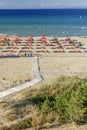Beautiful Banana sandy beach. It is situated on Vassilikos peninsula on the south east coast of Zakynthos island, Greece.