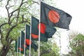 Beautiful Bangladeshi flag blowing with wind