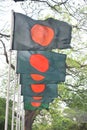 Beautiful Bangladeshi flag in row