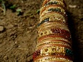 Beautiful bangle presenting isolated at soil field Royalty Free Stock Photo