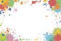 Beautiful banner with bright colorful splash blots. Background for text. Vector illustration