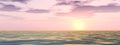 A beautiful banner seascape with water and waves and a sky with clouds at sunset Royalty Free Stock Photo