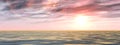 A beautiful banner seascape with water and waves and a sky with clouds at sunset Royalty Free Stock Photo