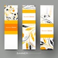 Beautiful banner vector template with floral ornament background Royalty Free Stock Photo