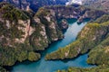 Beautiful Baofeng lake China in breathtaking high angle view