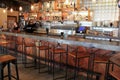 Beautiful bar area, with old doors used as part of underside. Cornerstone Artisanal Pizza and Craft Beer,Ogunquit,Maine,2016.