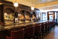 Beautiful bar set-up with well-stocked cabinets, Morrissey`s, The Adelphi Hotel, Saratoga Springs, New York, 2018