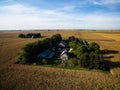 Aerial drone photo - Illinois corn farm Royalty Free Stock Photo