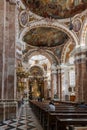 The beautiful Baroque decoration of the Baroque Church of St. James dating from 1717 to 1722. Innsbruck, Austria, Europe