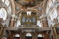 The beautiful Baroque decoration of the Baroque Church of St. James dating from 1717 to 1722. Innsbruck, Austria, Europe