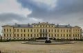 Beautiful baroque style palace in Rundale designed by Bartolomeo Rastrelli in cloudy day