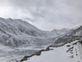 Beautiful Barren mountains of Leh and Laddakh covered in snow