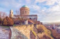 Beautiful basilica in Esztergom et sunset, Hungary