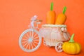 Beautiful basket as a tricycle decoration Royalty Free Stock Photo