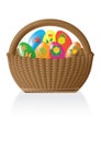 Basket with Easter eggs Royalty Free Stock Photo