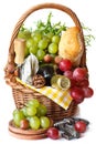 Beautiful basket for picnic. Royalty Free Stock Photo