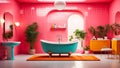 Beautiful bathroom bright stylish