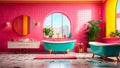 Beautiful bathroom bright stylish pop art