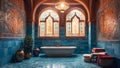 Beautiful bathroom traditional Turkish style cleaned vintage decoration relaxation