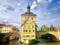 The beautiful Bavarian town of Bamberg on a gorgeous summer`s day. Royalty Free Stock Photo