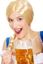Beautiful bavarian woman with beer.