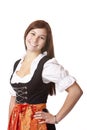 Beautiful Bavarian woman in Oktoberfest Dirndl Royalty Free Stock Photo