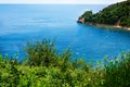 Beautiful bay of Adriatic coast near Budva. Aerial