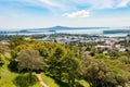 Auckland, North Island, New Zealand, beautiful bay, view seen from Mount Eden