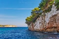 Beautiful bay beach turquoise sea water.Mallorca island Royalty Free Stock Photo