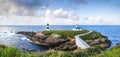 Illa Pancha Lighthouse in Ribadeo, Galicia, Spain