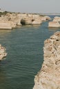 Beautiful bay near Lagos town, Algarve region, Portugal. beautiful beach with cliffs, white sand and turquoise ocean. Portuguese Royalty Free Stock Photo