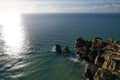 Beautiful bay near Lagos town, Algarve region, Portugal. Sandy beach. Portuguese landmark, popular travel destination Royalty Free Stock Photo