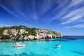 Beautiful bay with sail boats, Menorca island, Spain. Sailing and yachting concept Royalty Free Stock Photo