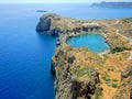 Beautiful bay of Saint Paul in Rhodes Royalty Free Stock Photo