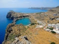 Beautiful bay of St. Paul in Rhodes Royalty Free Stock Photo