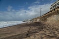 Beautiful beach on the Atlantic coast near Colares, Portugal, located at the foot of the Sierra de Sintra mountains