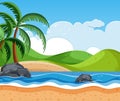 Beautiful beach background scene Royalty Free Stock Photo