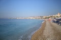 Beautiful beach and blue sea in Cannes, France at Royalty Free Stock Photo