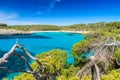 Beautiful Beach of Cala S'Amarador at Mondrago - Natural Park on Majorca Spain, Balearic Islands, Mediterranean Sea, Europe Royalty Free Stock Photo