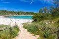 Beautiful Beach of Cala S'Amarador at Mondrago - Natural Park on Majorca Spain, Balearic Islands, Mediterranean Sea, Europe Royalty Free Stock Photo