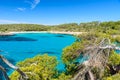 Beautiful Beach of Cala S'Amarador at Mondrago - Natural Park on Majorca Spain, Balearic Islands, Mediterranean Sea, Europe Royalty Free Stock Photo