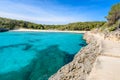 Beautiful Beach of Cala S'Amarador at Mondrago - Natural Park on Majorca Spain, Balearic Islands, Mediterranean Sea, Europe Royalty Free Stock Photo