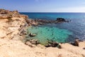 Beautiful beach of Calo des Mort in Formentera Spain Royalty Free Stock Photo