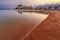 Beautiful beach coast in the Red Sea at sunset, Egypt. Royalty Free Stock Photo