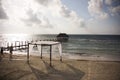 Beautiful beach gazebo and sky Royalty Free Stock Photo